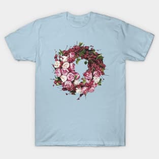 Chic and romantic Peonies rose wreath T-Shirt